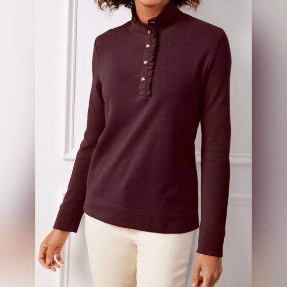 Talbots Deep Burgundy Button Down Shirt - Picture 1 of 6